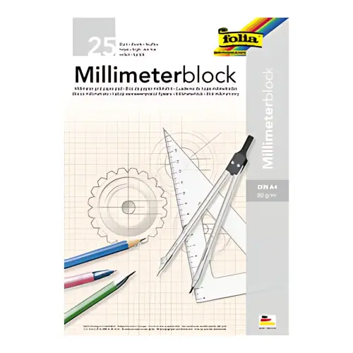 folia Bloc papier millimétré, A4, 80 g/m2, 25 feuilles photo du produit