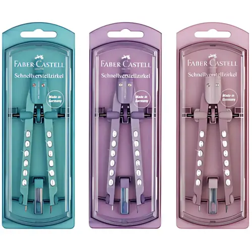 3 Compas à réglage rapide FACTORY SPARKLE - Faber-Castell photo du produit