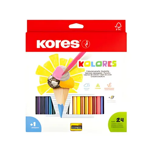 Kores Crayon de couleur triangulaire 'Kolores', &eacute;tui carton photo du produit