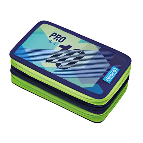 HERLITZ Etui scolaire triple 'Green Goal', 31 pièces photo du produit