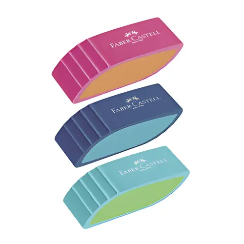 24 FABER-CASTELL Gomme plastique BICOLOR, assorti photo du produit