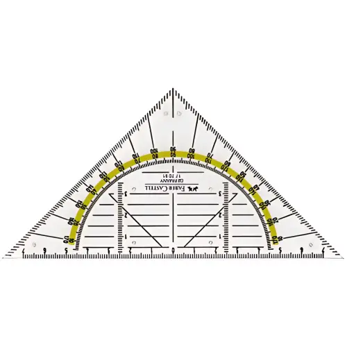 FABER-CASTELL Equerre g&eacute;om&eacute;trique BK 25 petite, sans poign&eacute;e photo du produit