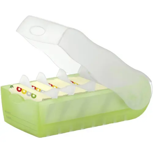 HAN Bo&icirc;te &agrave; fiches CROCO, A7 paysage, vert translucide photo du produit