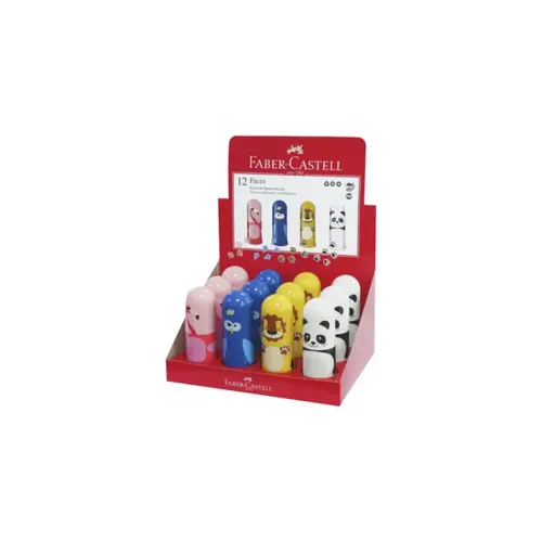 Combi gomme - taille-crayon Faces - présentoir - Faber-Castell photo du produit
