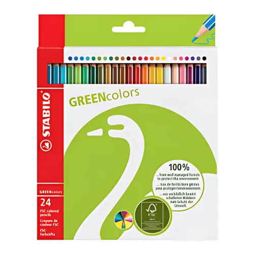 Crayon de couleur GREENcolors - étui carton de 24 - Stabilo photo du produit