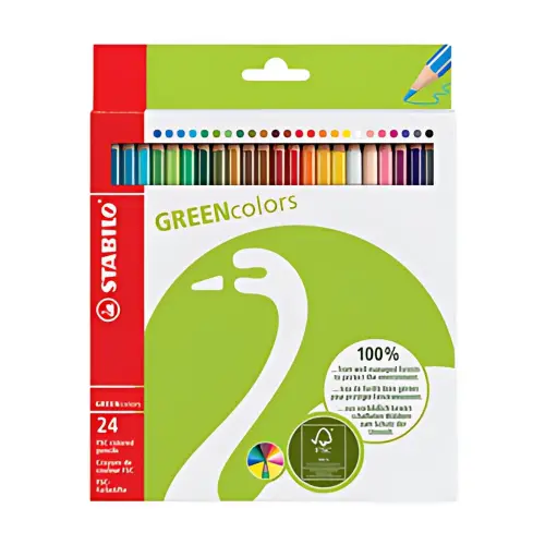 Crayon de couleur GREENcolors - étui carton de 24 - Stabilo photo du produit