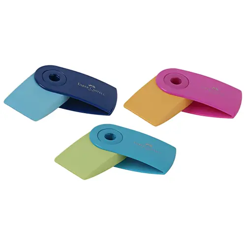 24 FABER-CASTELL Gomme en plastique SLEEVE MINI, assorti photo du produit
