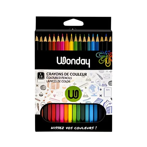 Wonday Crayons de couleur, étui carton de 18 photo du produit