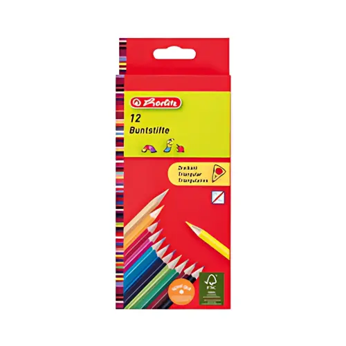 HERLITZ Crayons de couleur triangulaires, étui carton de 24 photo du produit