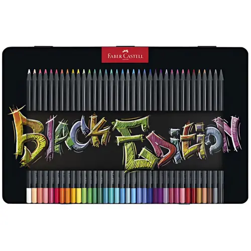 FABER-CASTELL Crayon de couleur Black Edition, &eacute;tui de 100 photo du produit
