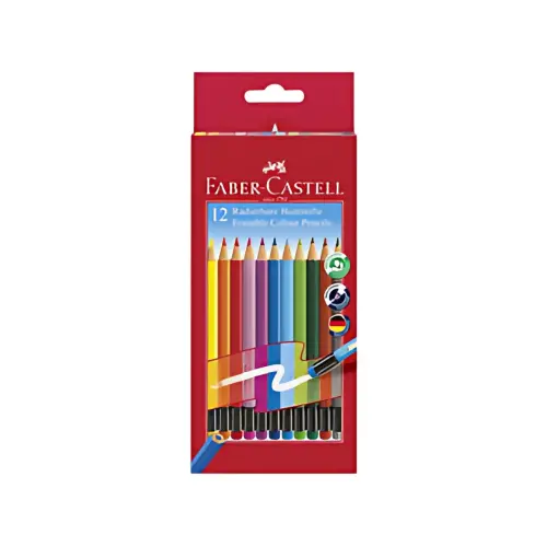 Crayon de couleur gommable - étui carton de 12 - Faber-Castell photo du produit