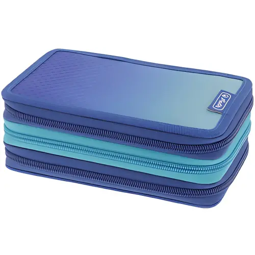 HERLITZ Etui scolaire TriCase 'Dip Dye Blue', 31 pi&egrave;ces photo du produit