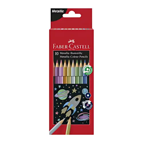 FABER-CASTELL Crayons de couleur hexagonaux m&eacute;tallique, &eacute;tui photo du produit