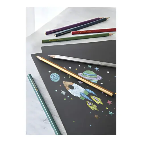FABER-CASTELL Crayons de couleur hexagonaux m&eacute;tallique, &eacute;tui photo du produit