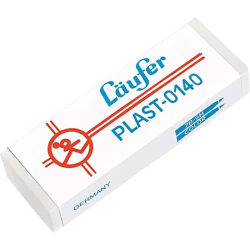 L&auml;ufer Gomme en plastique PLAST, transparente photo du produit