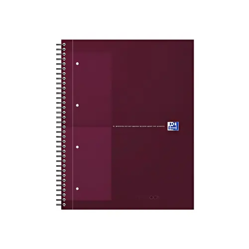 Oxford International Cahier NOTEBOOK, A4, ligné, rouge foncé photo du produit
