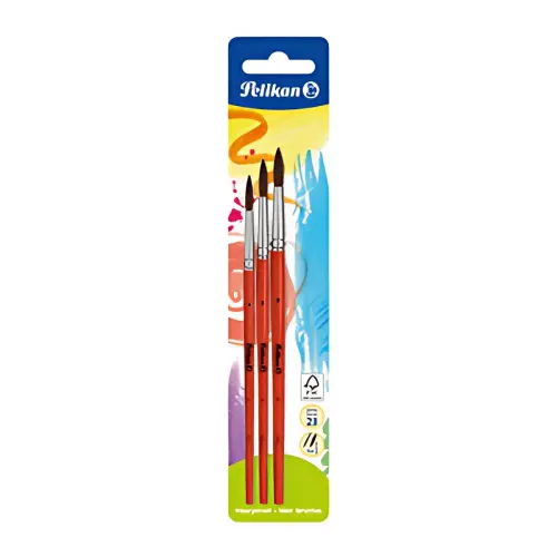 Pelikan Set de pinceaux à poils fins, 3 pièces, assorti photo du produit