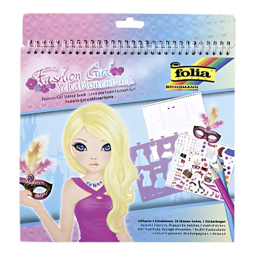 folia Livre pochoir 'Fashion Girl', grand photo du produit