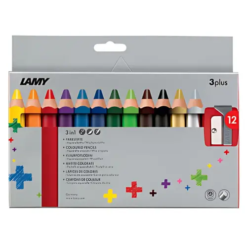 LAMY Crayon de couleur 3-en-1 3plus, étui carton de 12 photo du produit