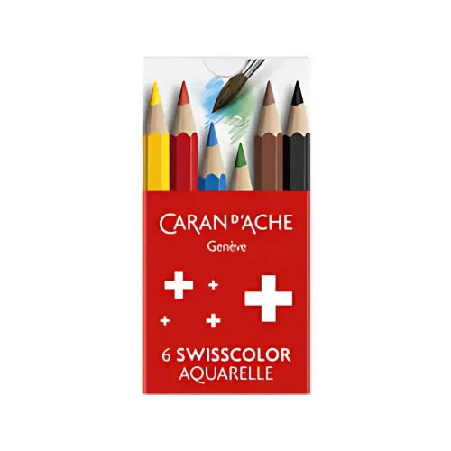 CARAN D'ACHE 1/2 Crayons de couleur Swisscolor Aquarelle photo du produit