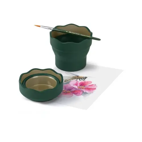 FABER-CASTELL Gobelet CLIC & GO, vert foncé photo du produit