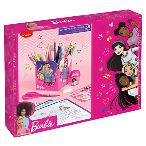 MAPED Kit de dessin Barbie, 35 pièces, dans boîte cadeau photo du produit