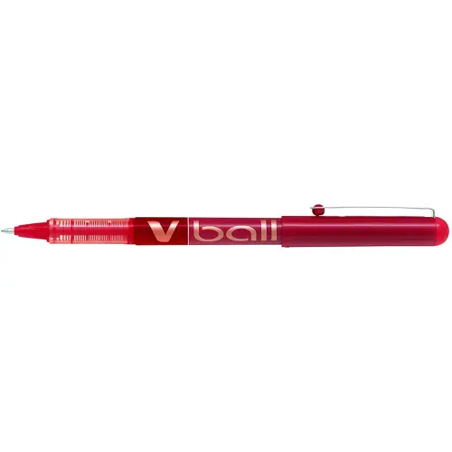 Rollers Vball 1.0 écriture 0.7 mm encre liquide rouge clip métal - Pilot photo du produit