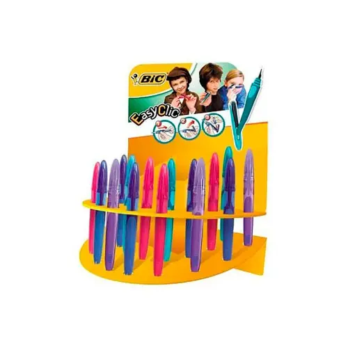 Stylo - plume easy clic cartouche chargement lat grip 4 coloris - Bic photo du produit