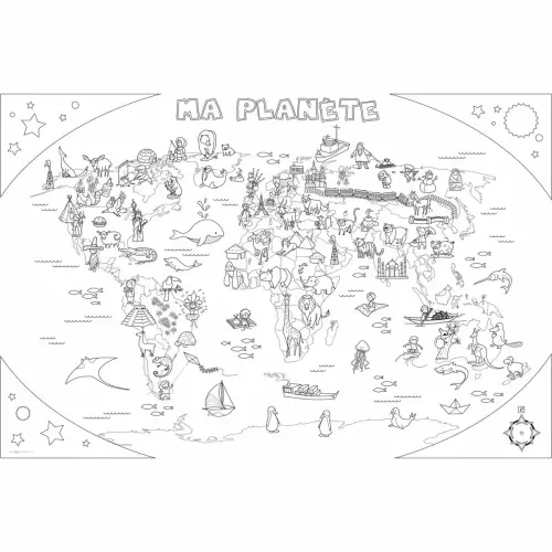 Coloriage geant bouchut atlas 80x120cm sous etui carton - Bouchut papeterie photo du produit