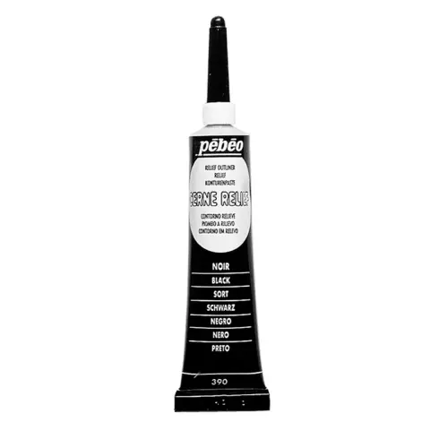 Cerne relief peinture vitrail noir tube 20ml - Pebeo photo du produit