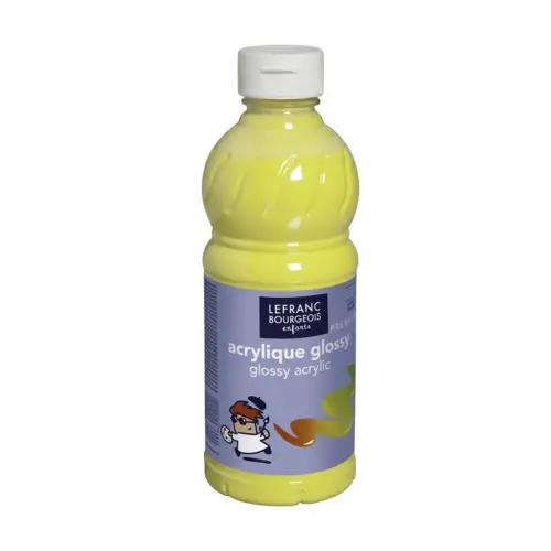Peinture acrylique glossy fluide jaune 500ml - Lefranc bourgeois photo du produit