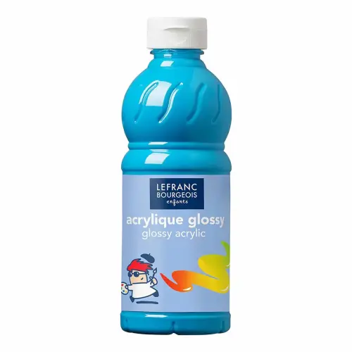 Peinture acrylique glossy fluide turquoise 500ml - Lefranc bourgeois photo du produit