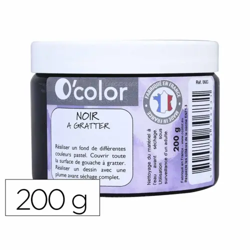 Peinture o'color noir a gratter pr&ecirc;te &agrave; l'emploi pot 200gr - La francaise des couleurs photo du produit