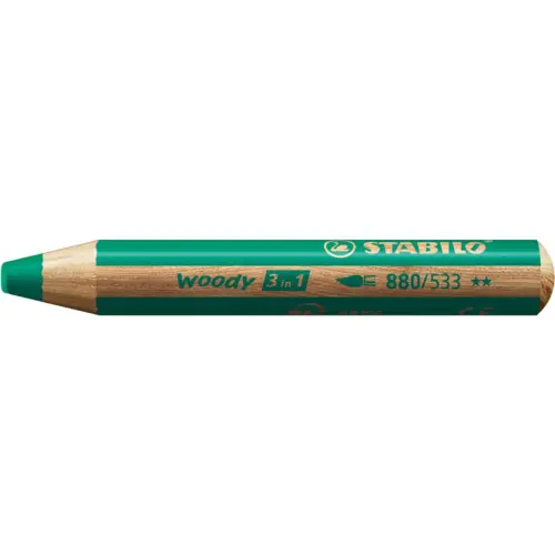 Crayons multi - talents woody 3 in 1 vert foncé - Stabilo photo du produit