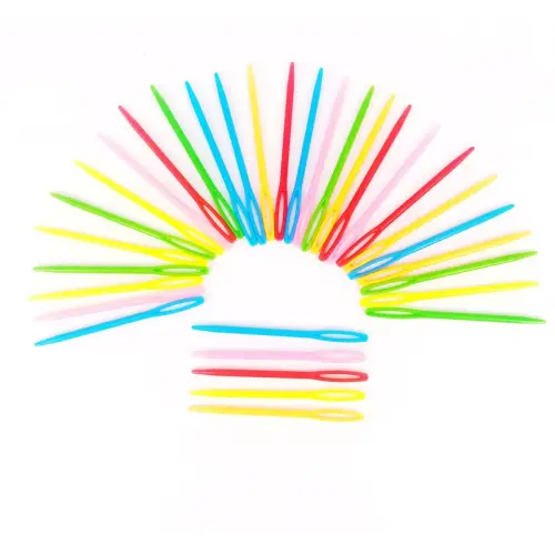 Aiguilles en plastique loolipo 7 x 0, 1 cm 32 pcs coloris assortis - Sodertex loolipo photo du produit