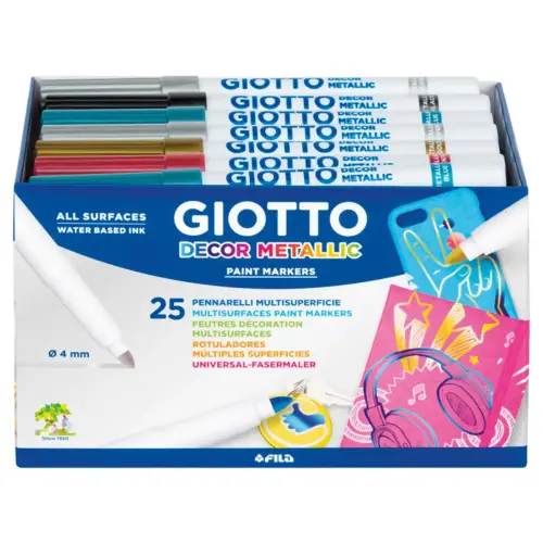 Classpack feutres decor métal 24 unités coloris assortis - Giotto photo du produit