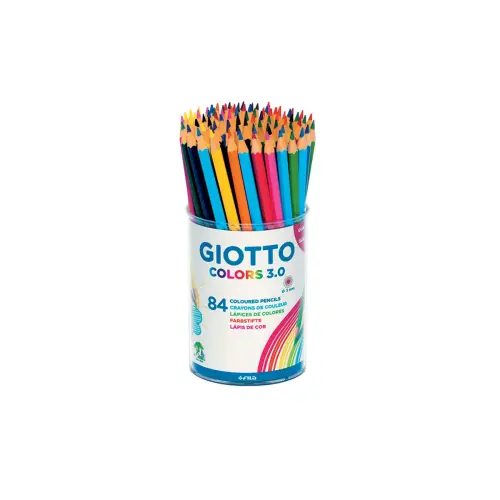 Pot de 84 crayons Colors 3.0 forme hexagonale bois 18 cm - Giotto photo du produit