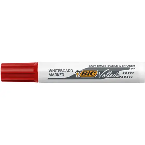 Marqueurs velleda 1791 effacable pointe biseautee rouge - Bic photo du produit