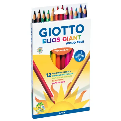 Etui crayons couleurs elios geant wood free 12 unités - Giotto photo du produit