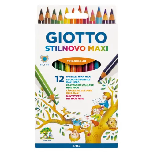 Etui crayons de couleur stilnovo maxi 12 unités triangulaire - Giotto photo du produit