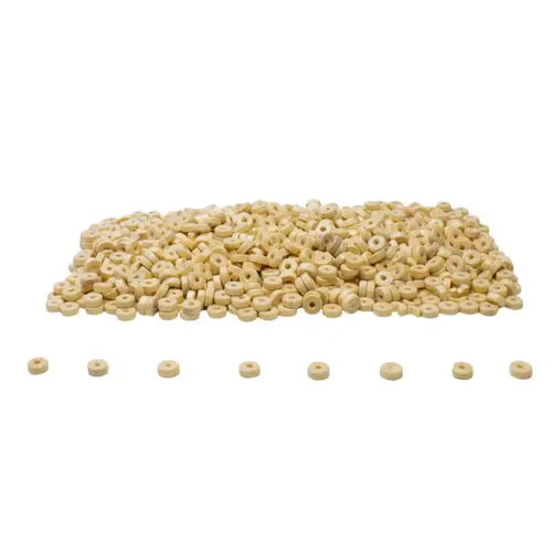 Perles loolipo rondelle bois 3x8mm coloris naturel pack 1000 unités - Sodertex loolipo photo du produit