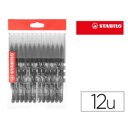 Lot de 12 feutres coloriage pointe moyenne power noir - Stabilo photo du produit
