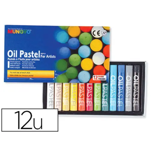 Pastel huile 70mm boîte 12 unités pigment extra - fin - Mungyo photo du produit