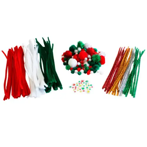 Pack no&euml;l loolipo 40 pompons m&eacute;tallis&eacute;s + accessoires d&eacute;co - Sodertex loolipo photo du produit