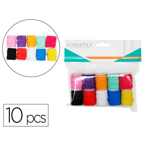 Bobines de fil loolipo polyester élastique 0, 5mm x 5ml 10 pcs - Sodertex loolipo photo du produit