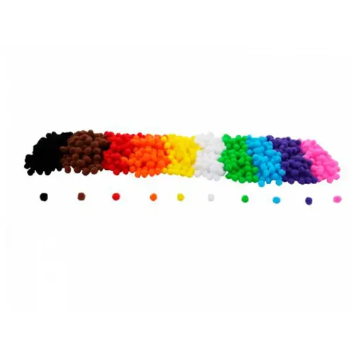 Pack mini pompons loolipo colores 1 cm 1000 pcs 10 coloris assortis - Sodertex loolipo photo du produit