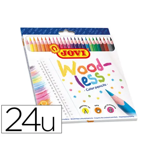 Crayon couleur woodless triangulaire 24 unit&eacute;s - Jovi photo du produit