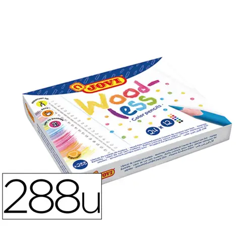woodless - boîte de 288 crayons de couleur sans bois assortis - Jovi photo du produit