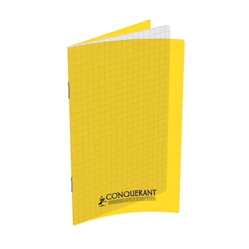 Carnets agrafe 11x17 cm 96 pages 90g 5x5mm jaune - Conquerant photo du produit