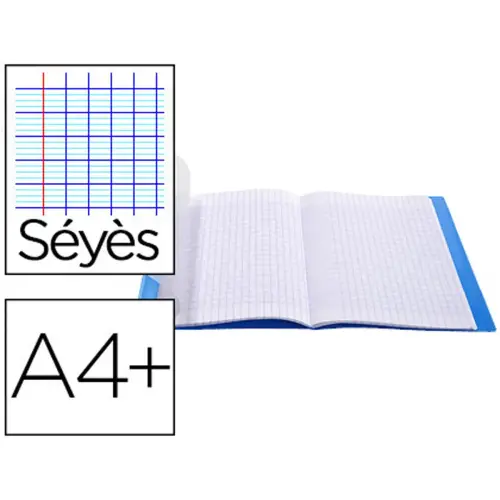 Cahier &agrave; rabat piq&ucirc;re Sey&egrave;s - A4+ 90g - 48 pages - Bleu - Conqu&eacute;rant photo du produit
